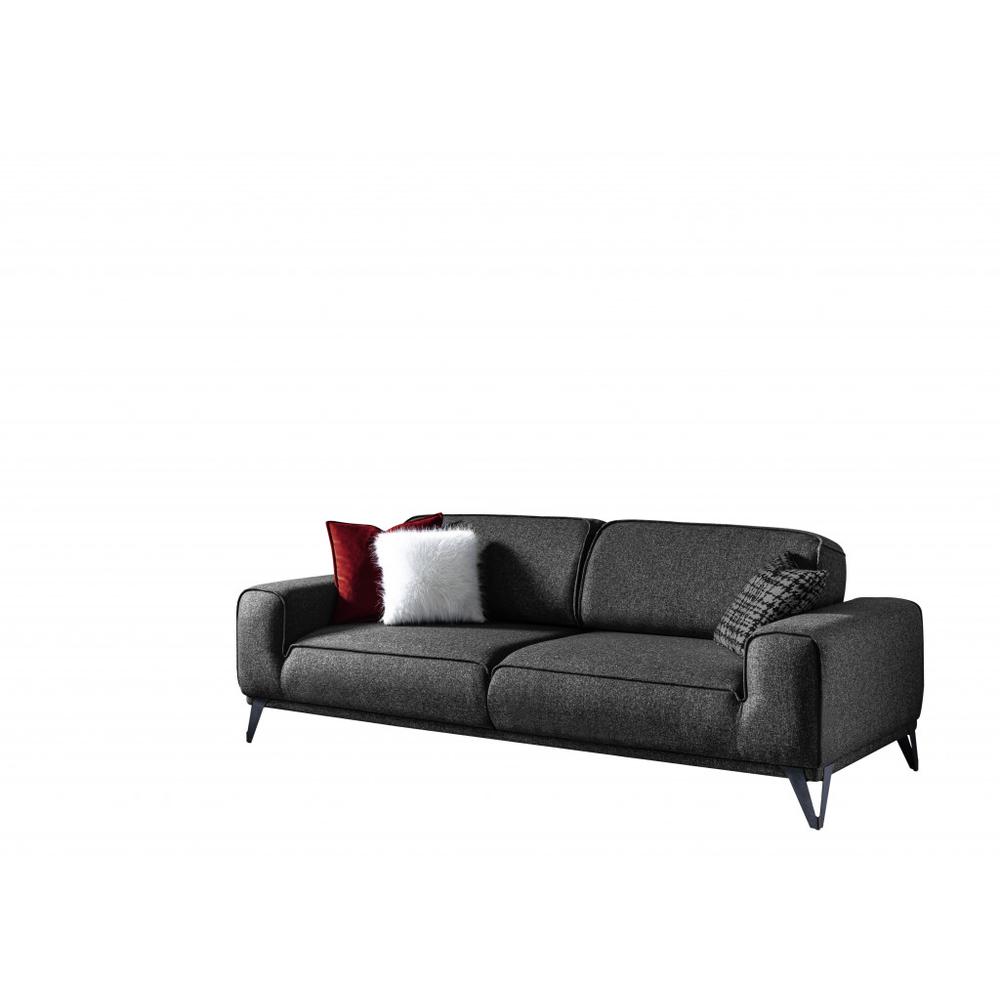 90" Dark Gray Linen Sleeper Sofa. Picture 2