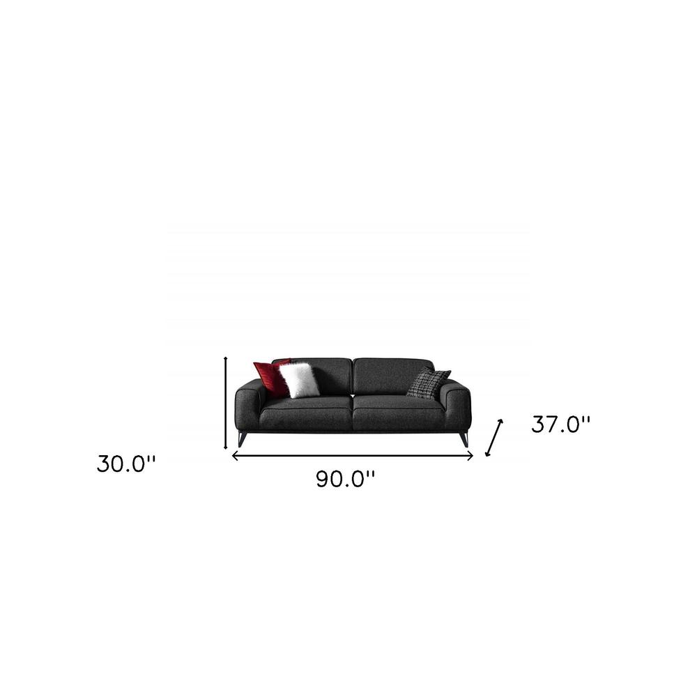 90" Dark Gray Linen Sleeper Sofa. Picture 6