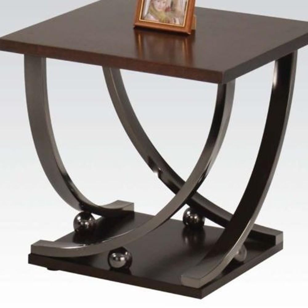 23" Black and Brown End Table. Picture 1