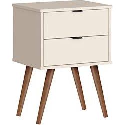 18" Rectangular Off White Top End Table With Two Drawers. Picture 1