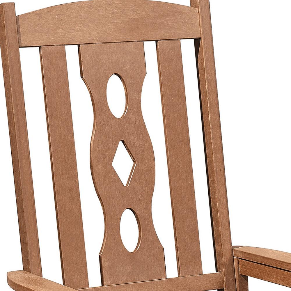 45" Brown Heavy Duty Plastic Rocking Chair. Picture 4