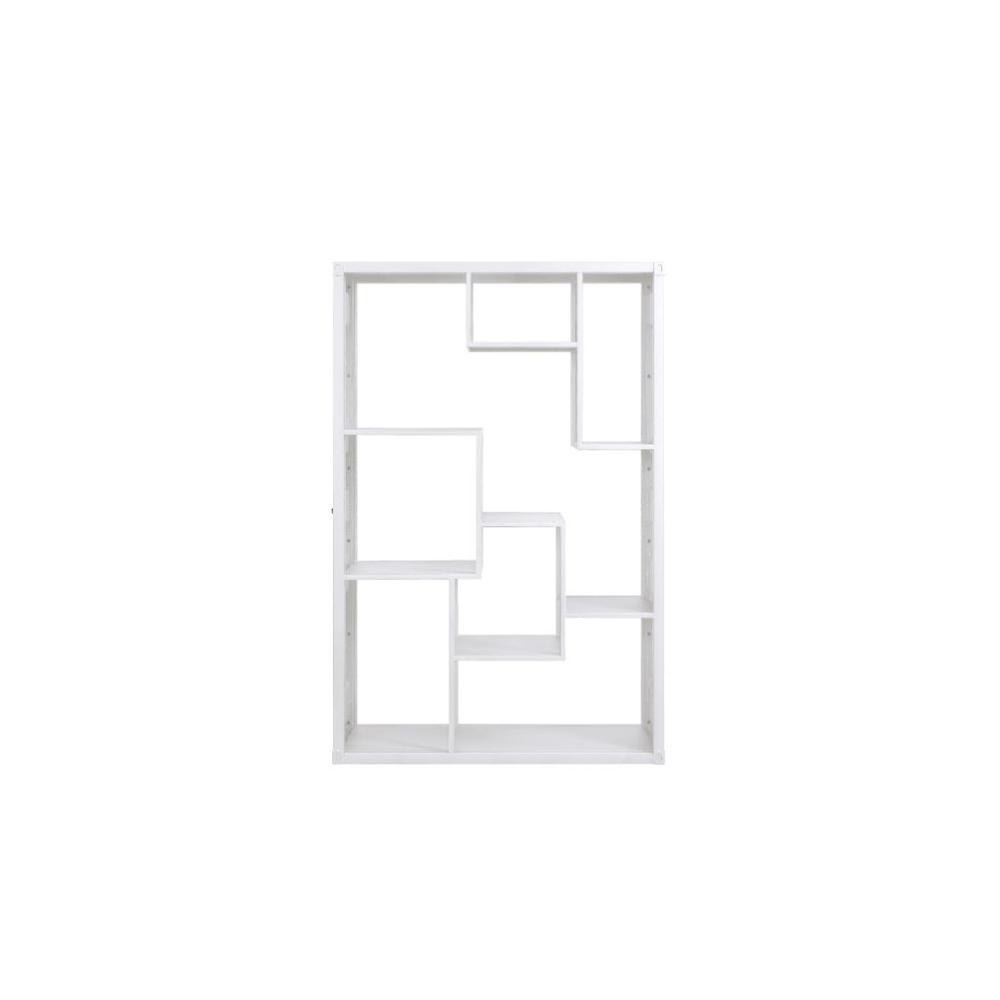 75" White Composite Zig Zag Multi Tier Bookcase. Picture 1