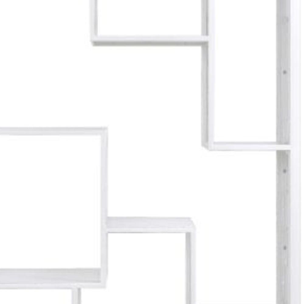 75" White Composite Zig Zag Multi Tier Bookcase. Picture 3