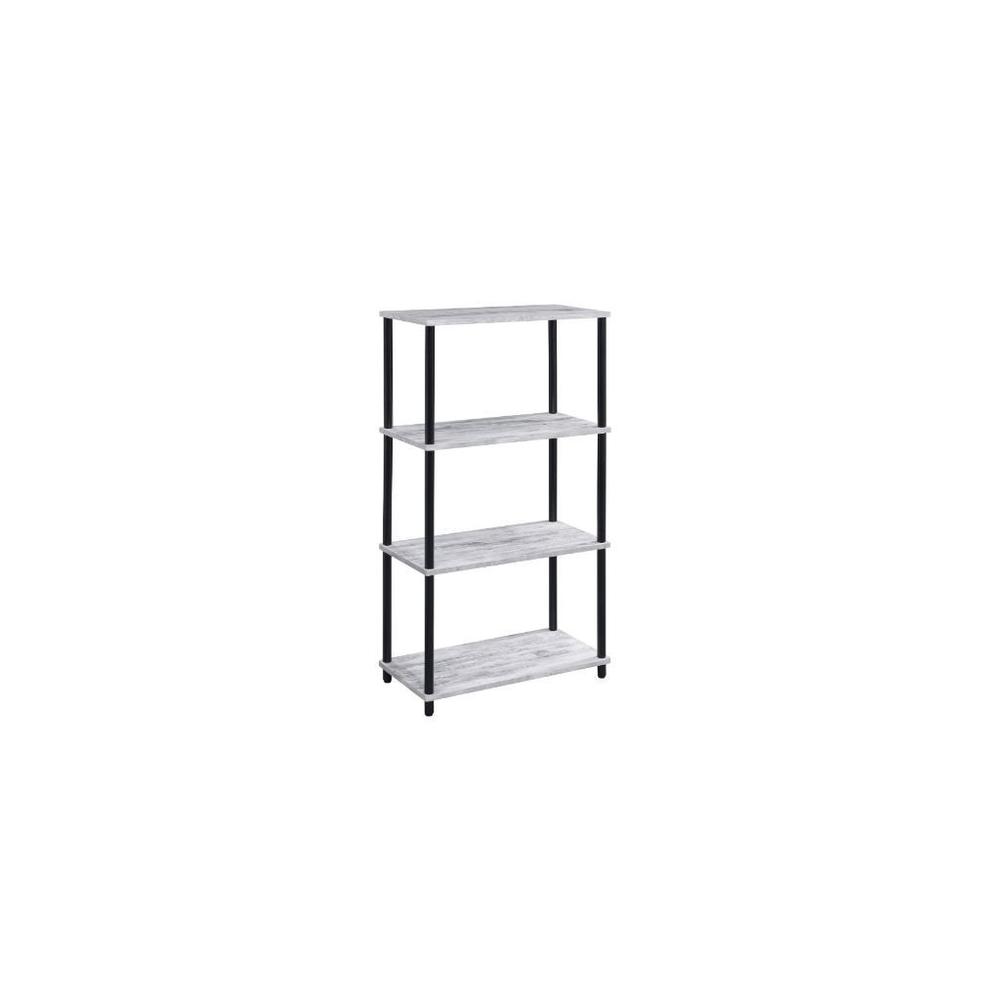 44" Antiqued White Metal Four Tier Etagere Bookcase. Picture 2