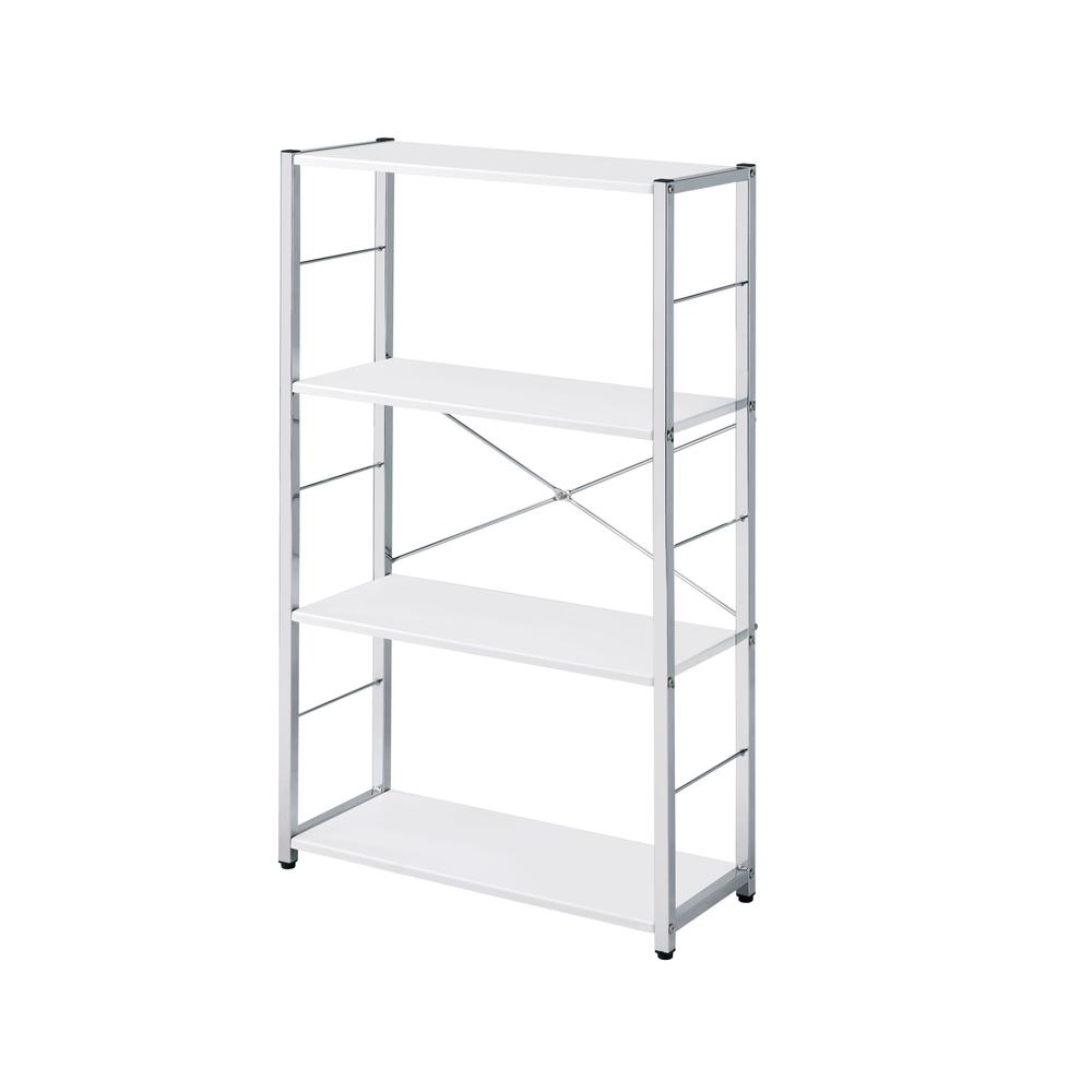 42" White Metal Four Tier Etagere Bookcase. Picture 2