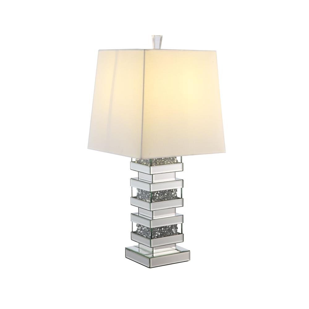30" Clear Glass Table Lamp With White Empire Shade. Picture 2