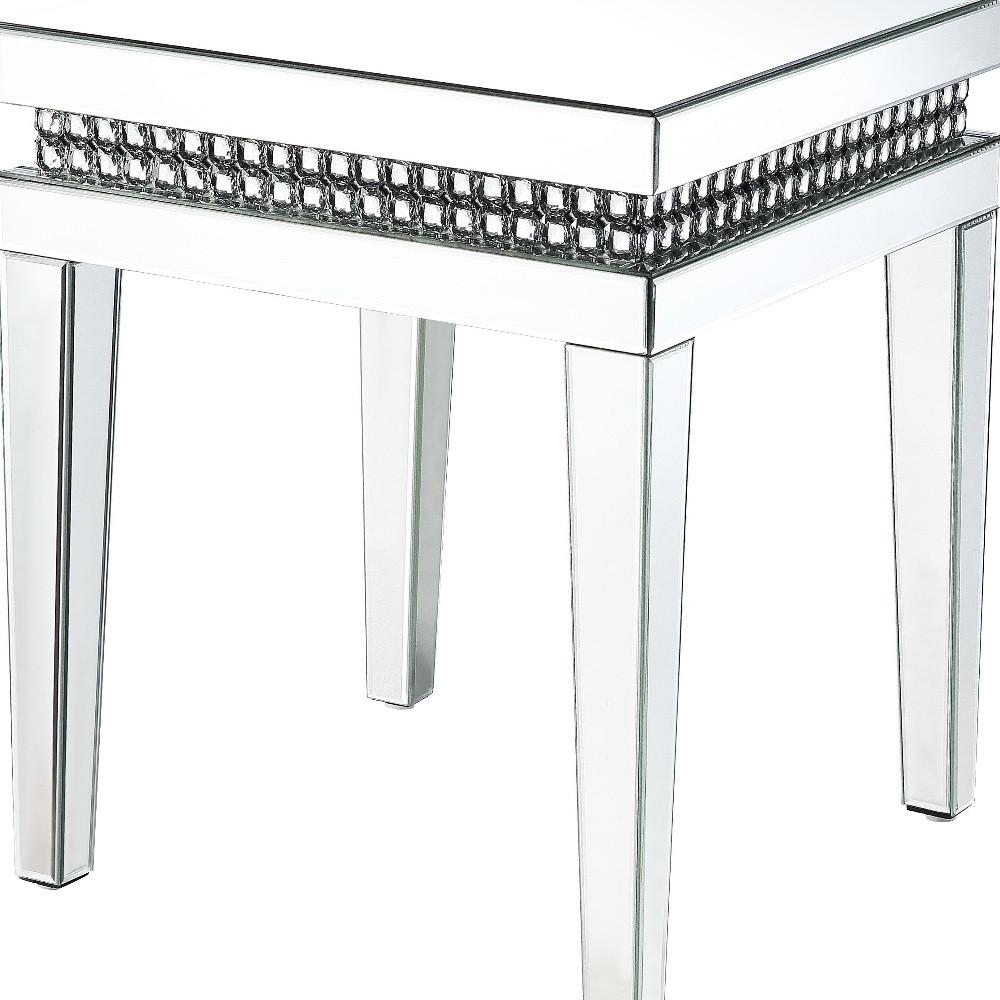 24" Silver Mirrored Square End Table. Picture 6