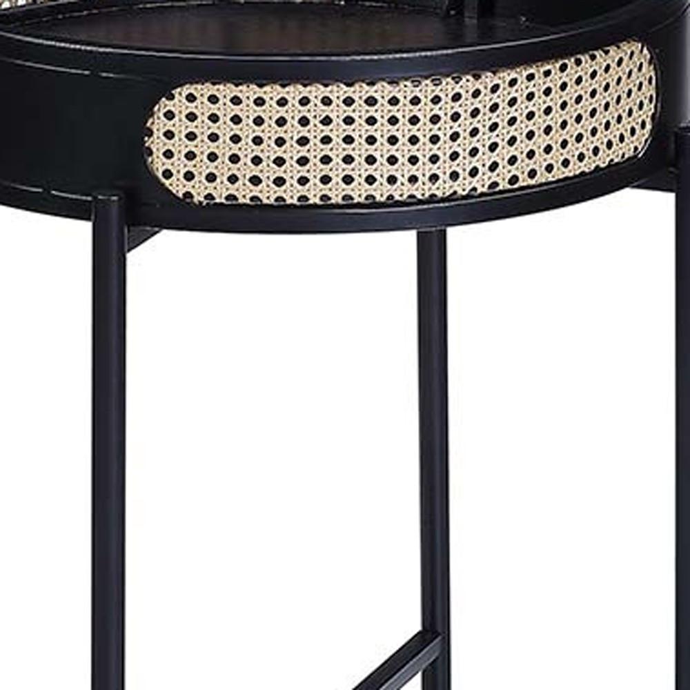 24" Black Melamine Veneer And Manufactured Wood Round End Table. Picture 5