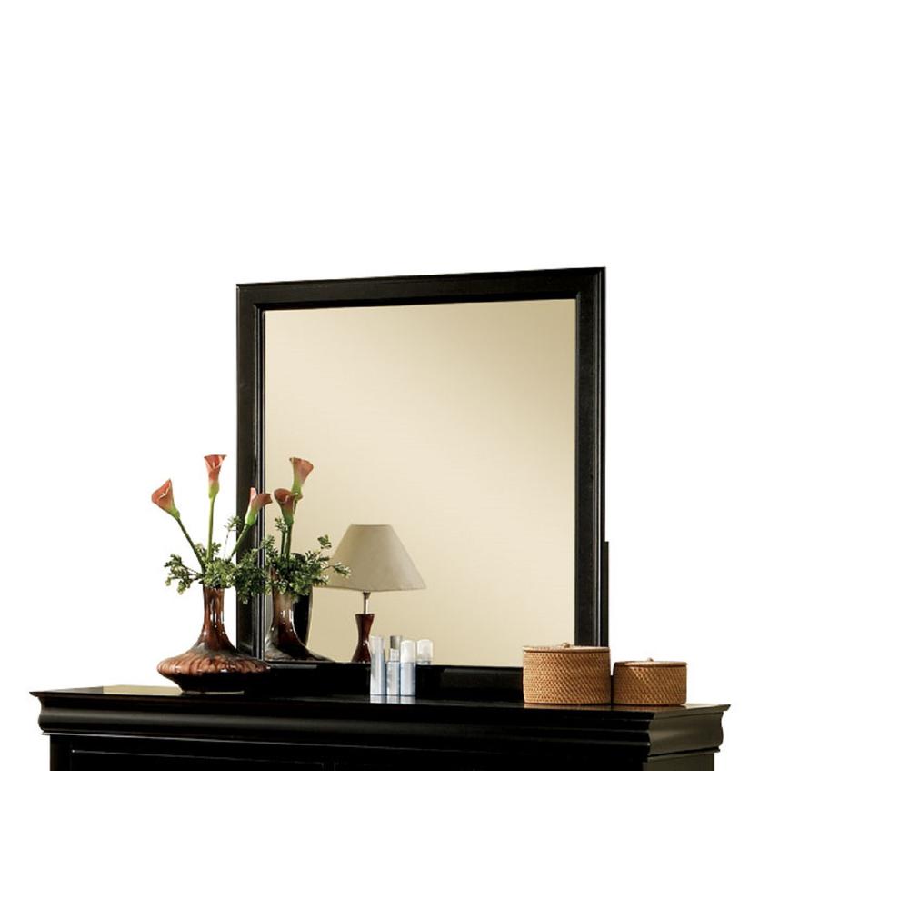 38" Black Rectangle Dresser Mirror Wall Mounted With Frame. Picture 1