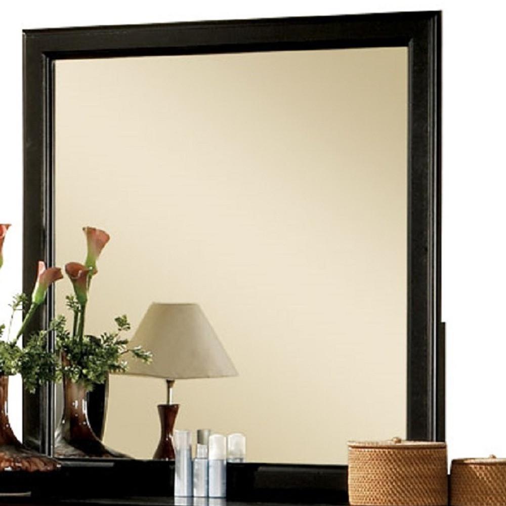 38" Black Rectangle Dresser Mirror Wall Mounted With Frame. Picture 3
