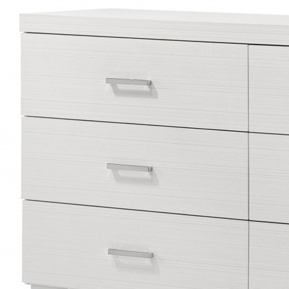 58" White Solid Wood Six Drawer Double Dresser. Picture 1