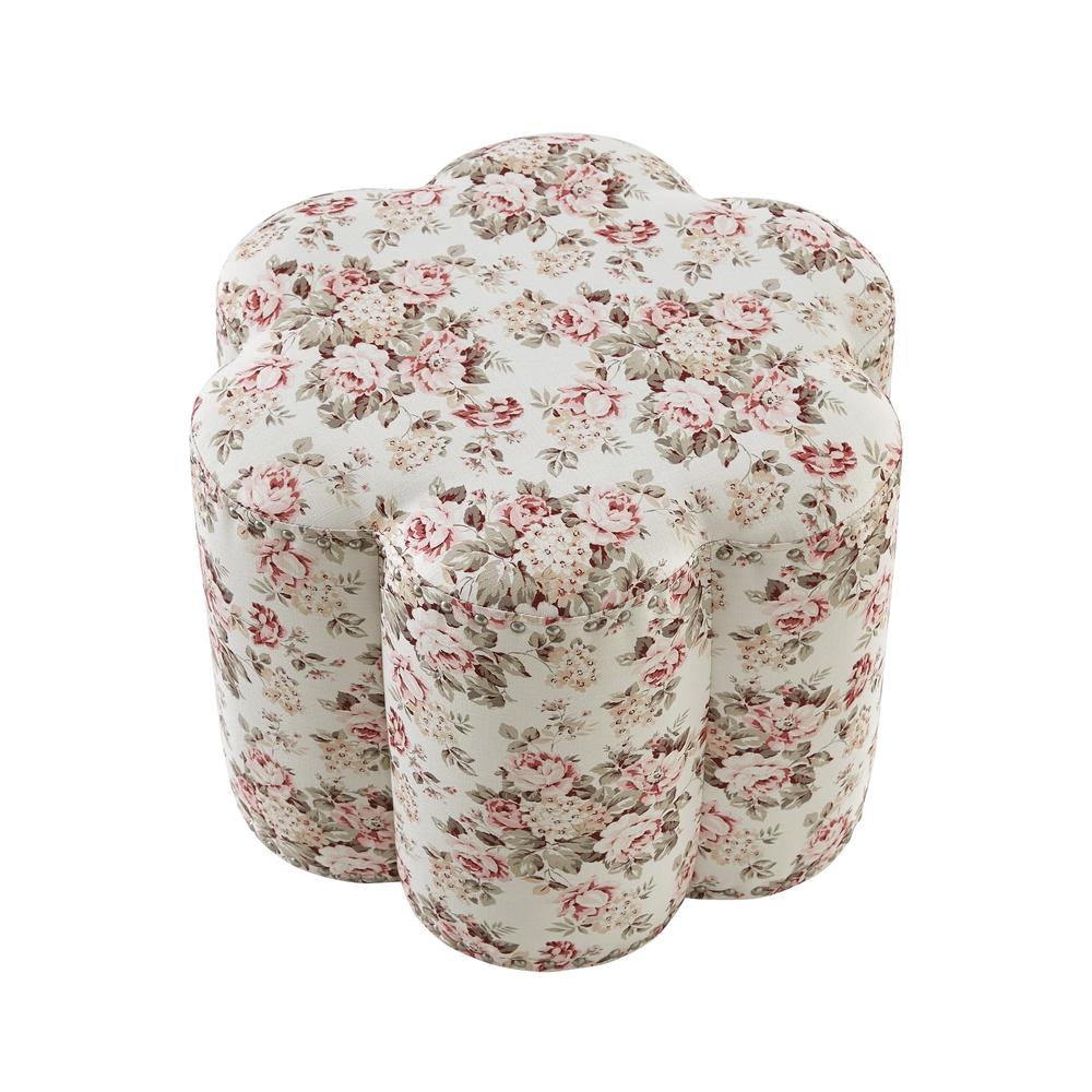 25" Ivory Linen Specialty Ottoman. Picture 1
