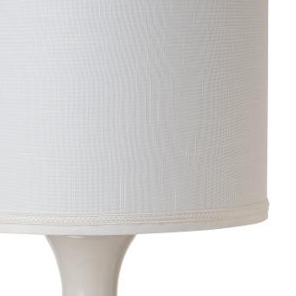 Set Of Two 34" Off White Ceramic Table Lamps With White Drum Shade. Picture 3