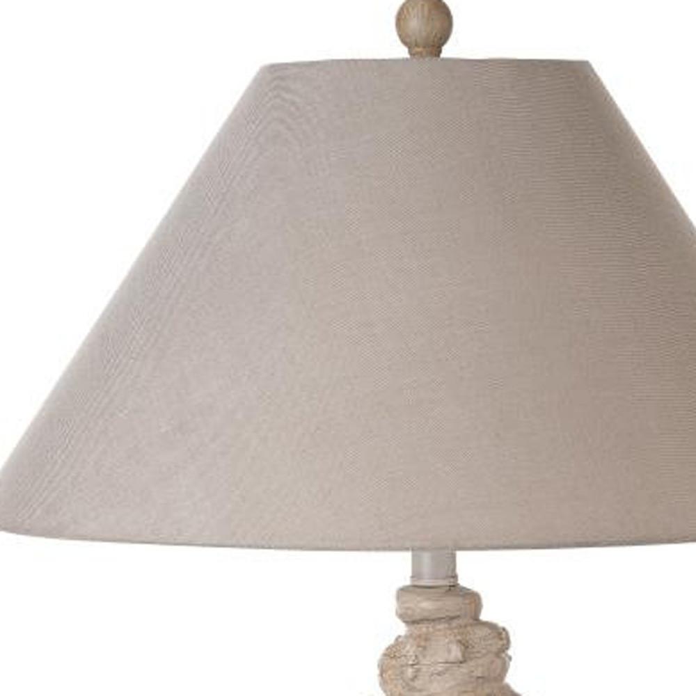 Set Of Two 30" Brown White And Grey Table Lamps With Tan Empire Shade. Picture 2