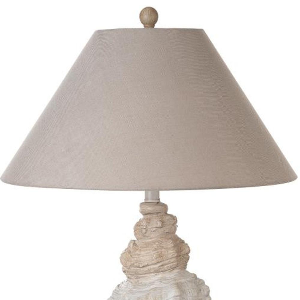 Set Of Two 30" Brown White And Grey Table Lamps With Tan Empire Shade. Picture 3