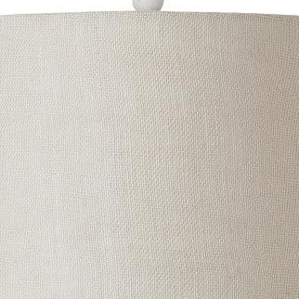 Set Of Two 27" Off White And Brown Table Lamps With Grey Empire Shade. Picture 2