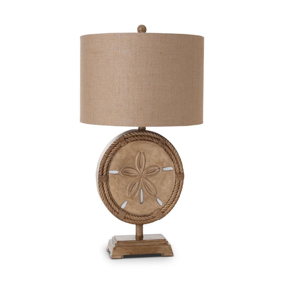 31" Brown Table Lamp With Tan Drum Shade. Picture 1