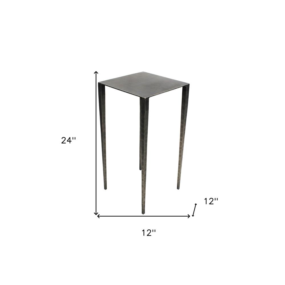 24" Nickel Iron Square End Table. Picture 5