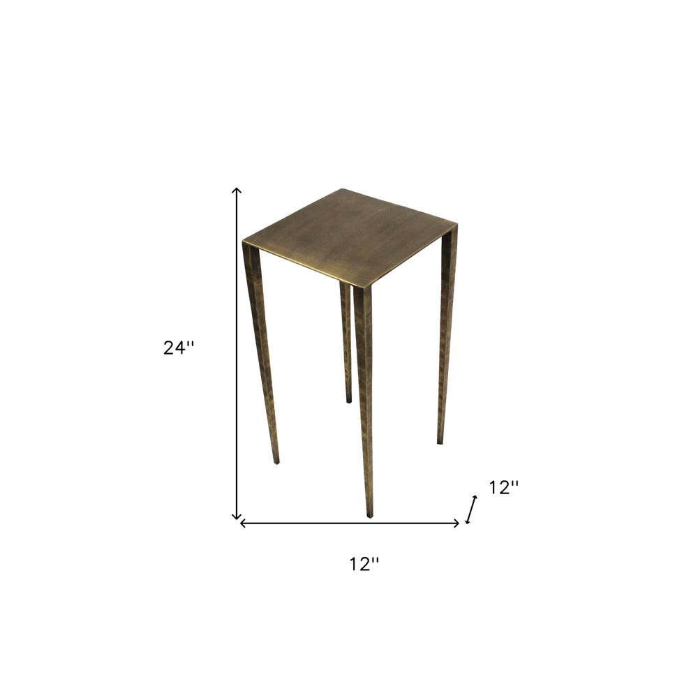 24" Brass Iron Square End Table. Picture 5