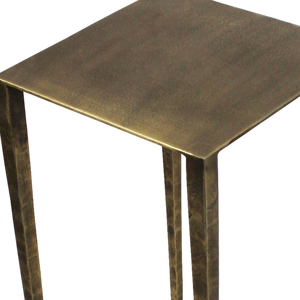 24" Brass Iron Square End Table. Picture 4