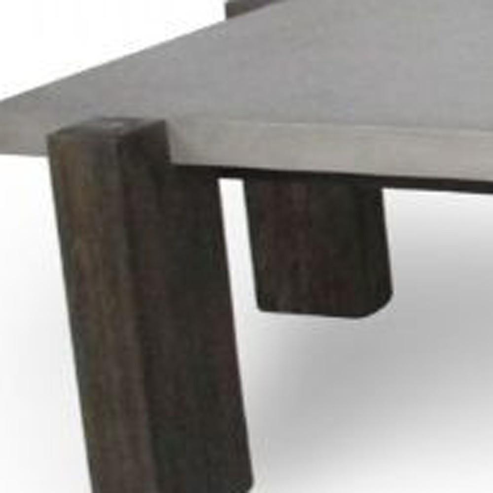 33" Walnut And Dark Grey Concrete Rectangular Coffee Table. Picture 6