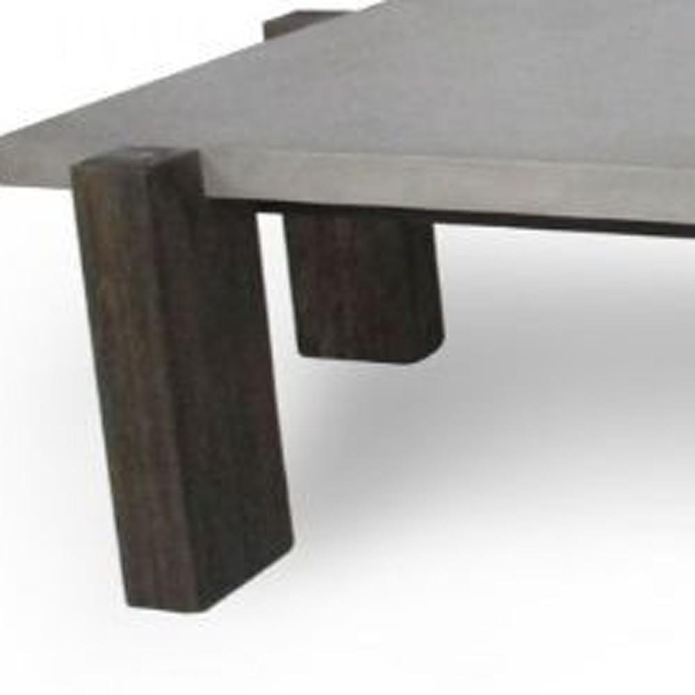 33" Walnut And Dark Grey Concrete Rectangular Coffee Table. Picture 7
