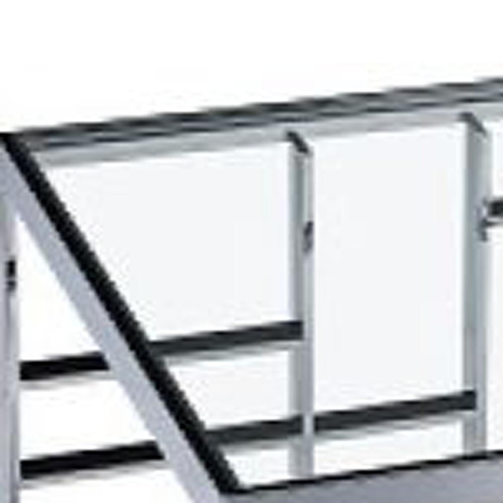 47" Silver And Clear Glass Rectangular Coffee Table. Picture 5