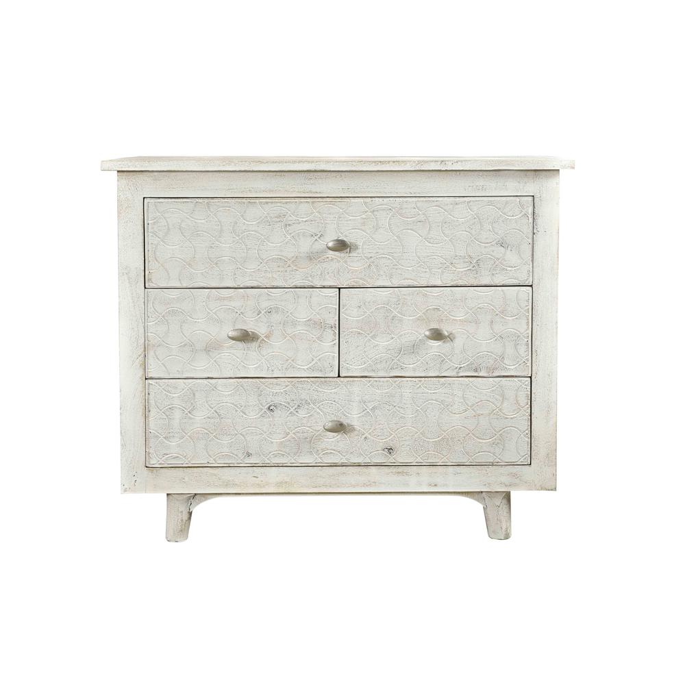 30" White Four Drawer Nightstand. Picture 2