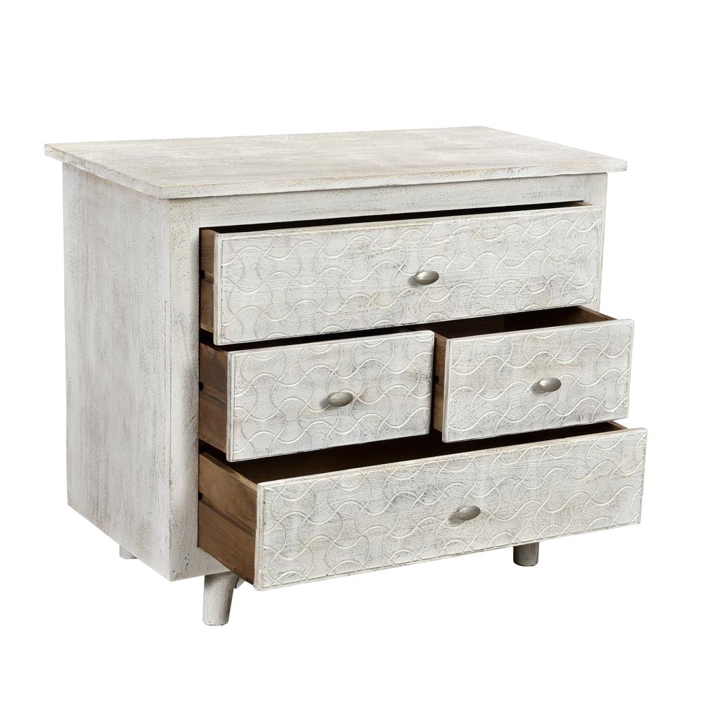 30" White Four Drawer Nightstand. Picture 1