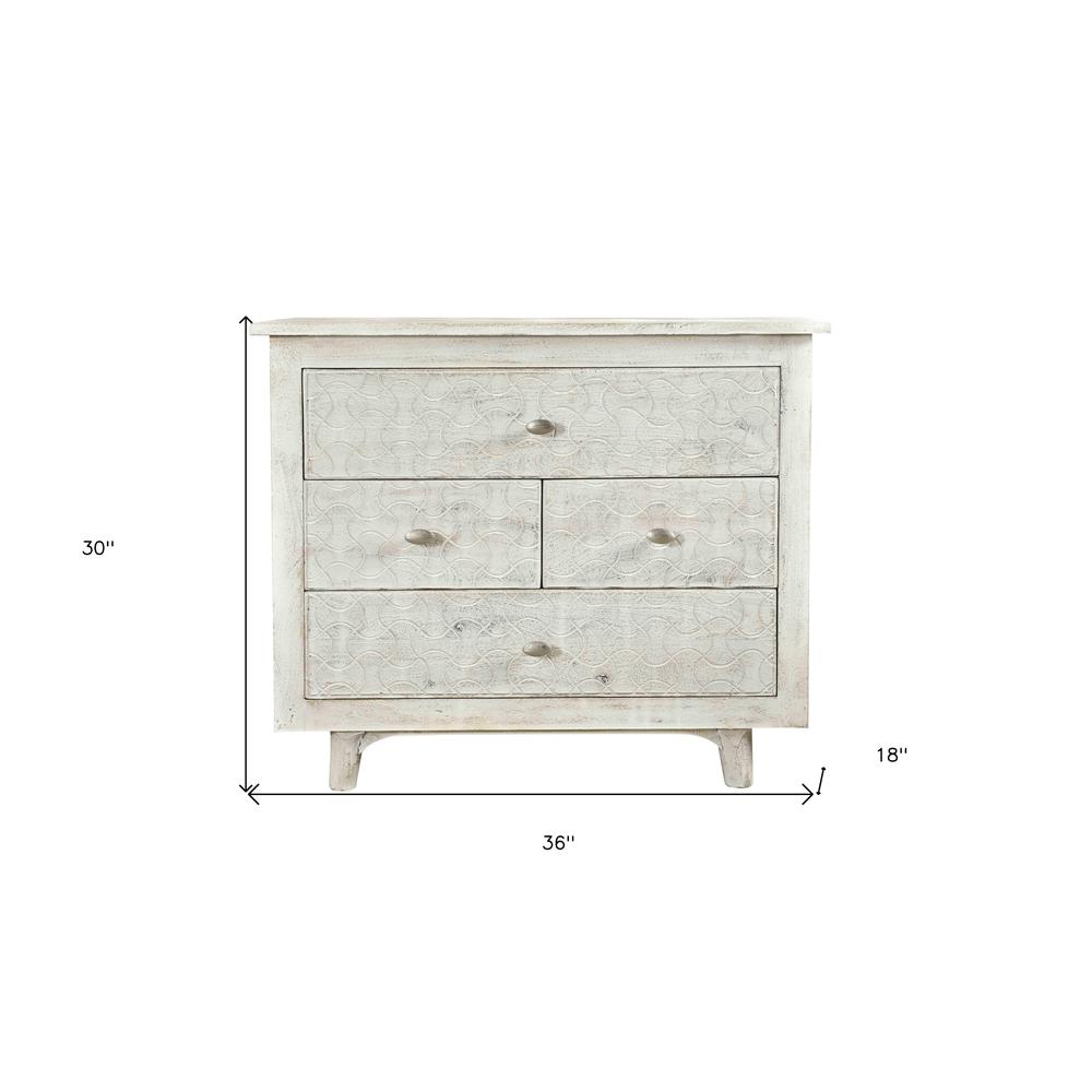 30" White Four Drawer Nightstand. Picture 5