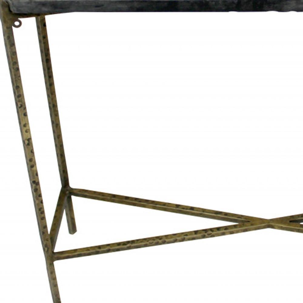 32" Black and Gold Stone Frame Console Table. Picture 5