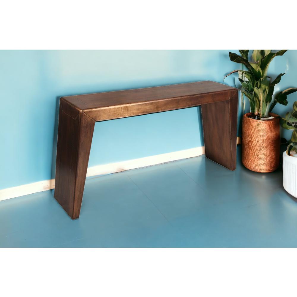 60" Copper Aluminum Sled Console Table. Picture 3