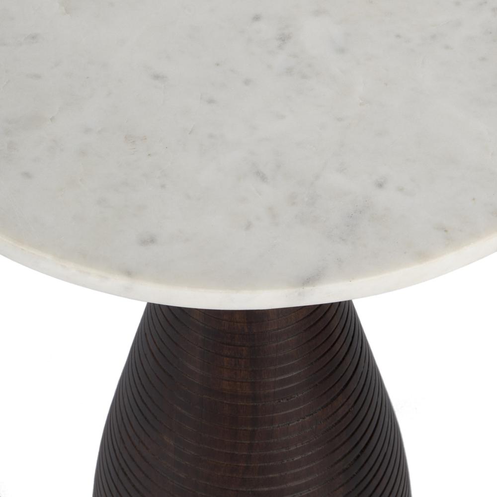 22" Brown Marble Round End Table. Picture 6