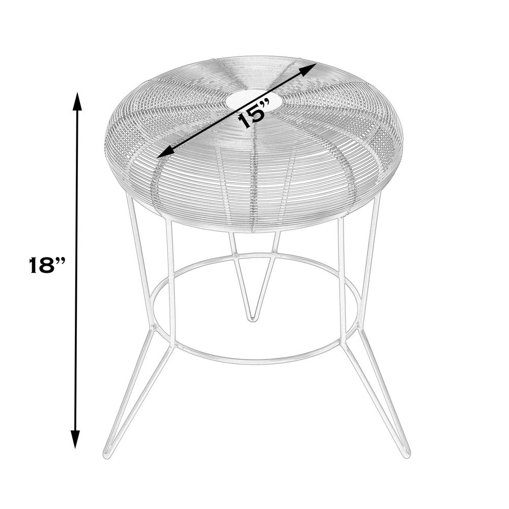 18" Silver Wire Round End Table. Picture 7
