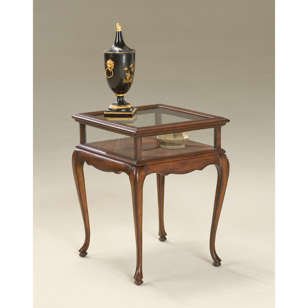 25" Dark Brown Glass Rectangular End Table. Picture 4