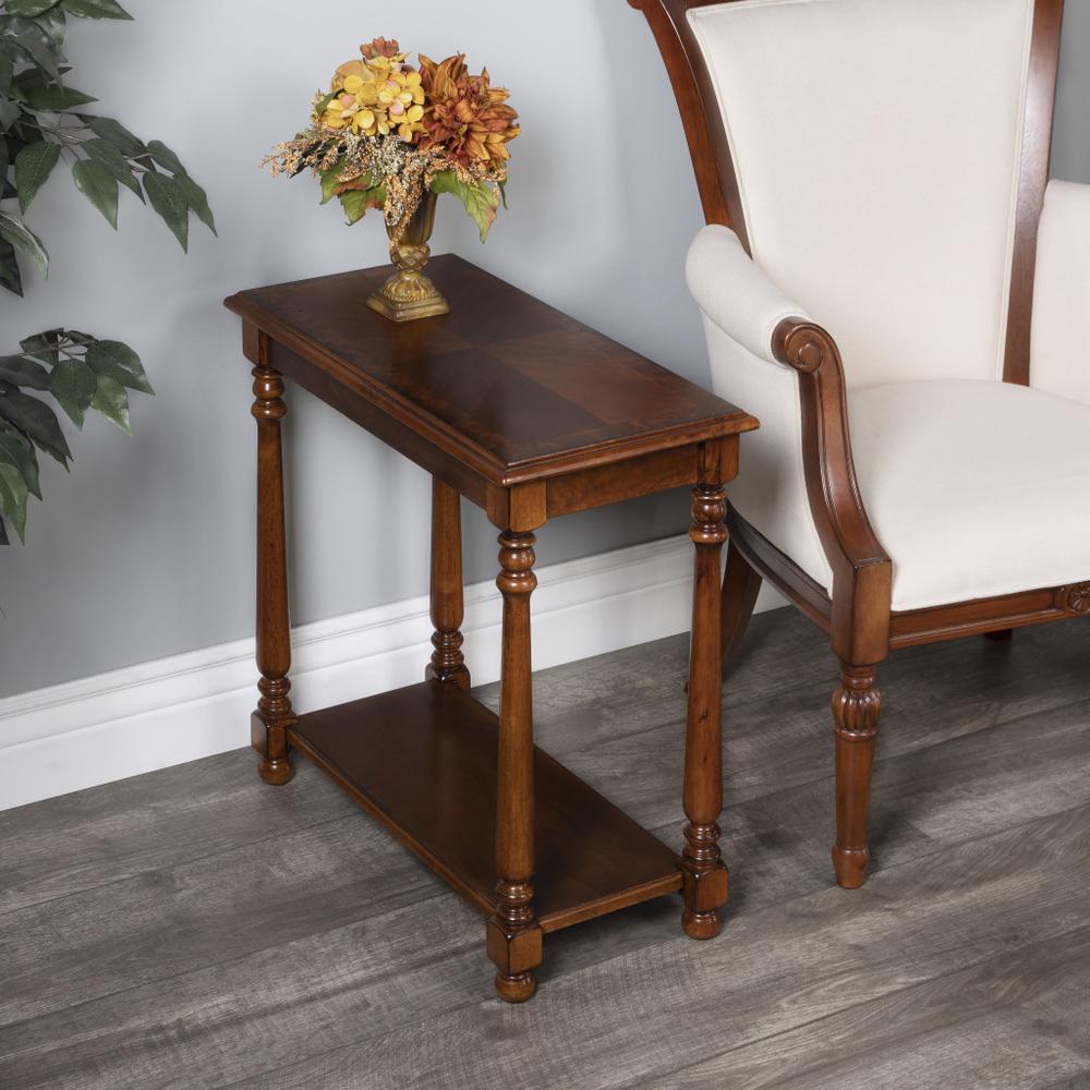 24" Brown Manufactured Wood Rectangular End Table With Shelf. Picture 8