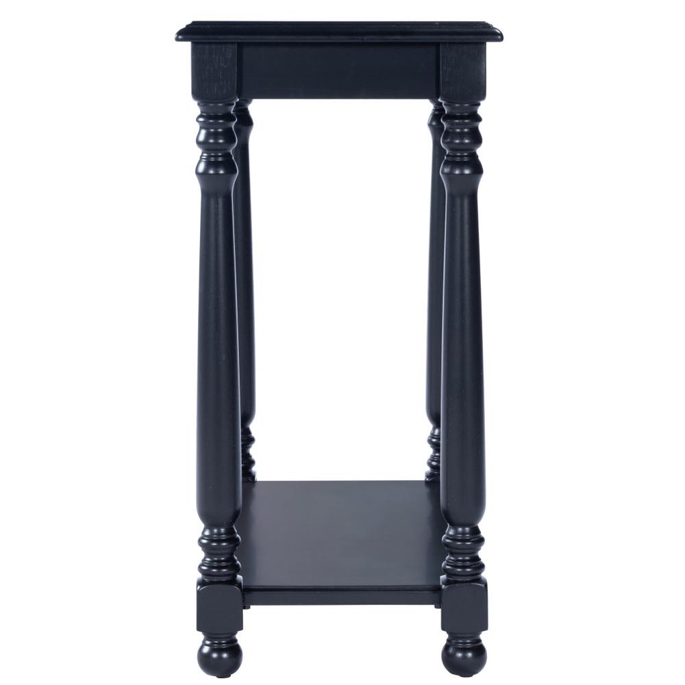 24" Black Manufactured Wood Rectangular End Table With Shelf. Picture 3