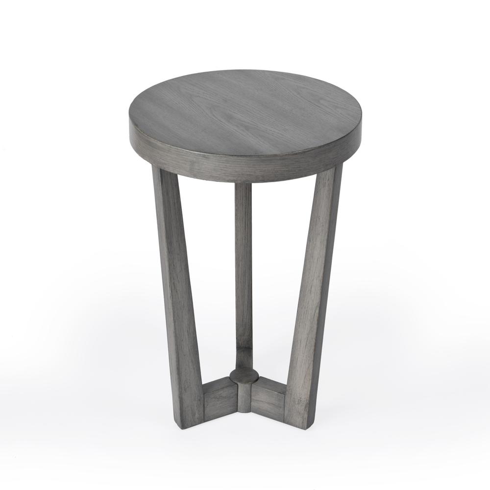 24" Gray Manufactured Wood Round End Table. Picture 1