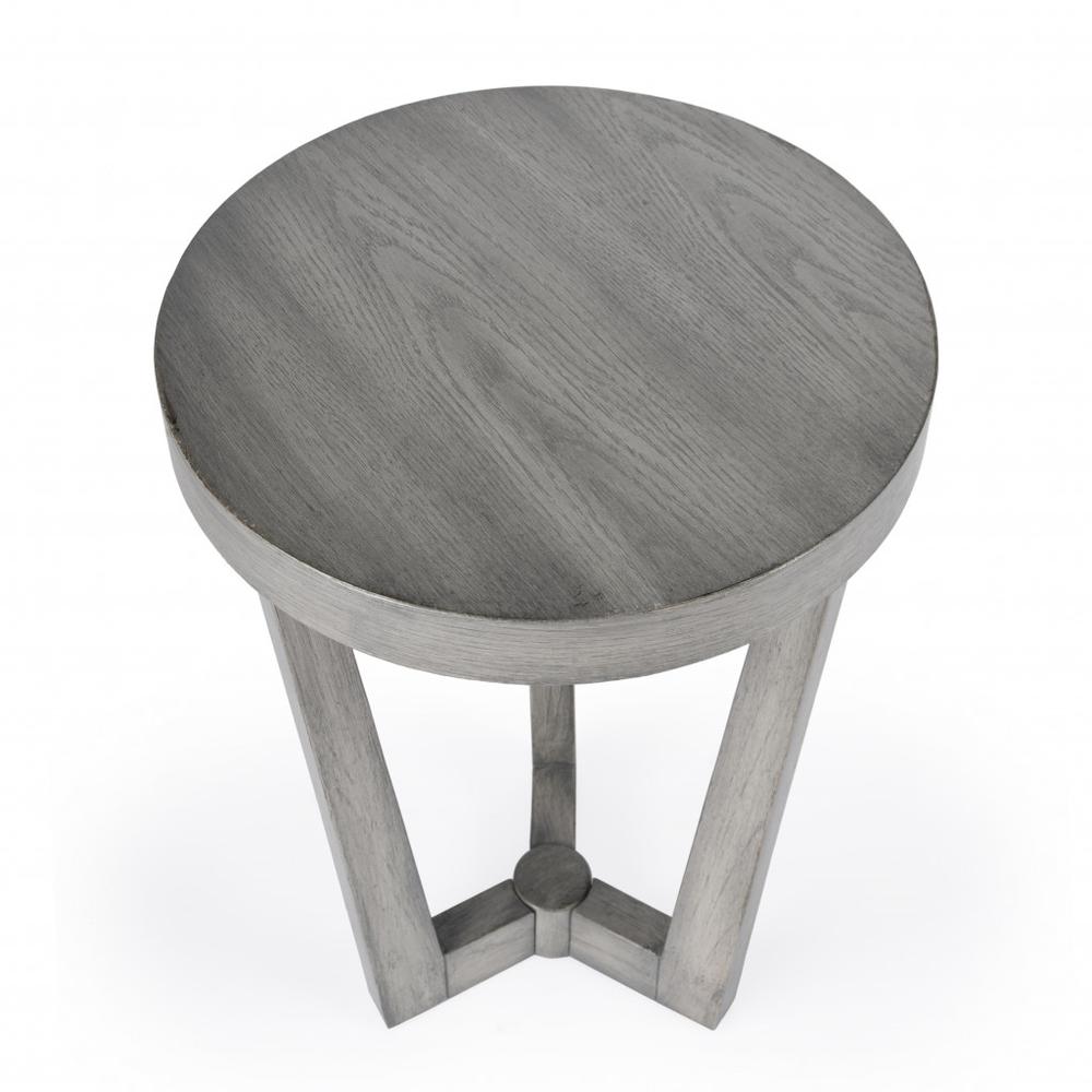 24" Gray Manufactured Wood Round End Table. Picture 3