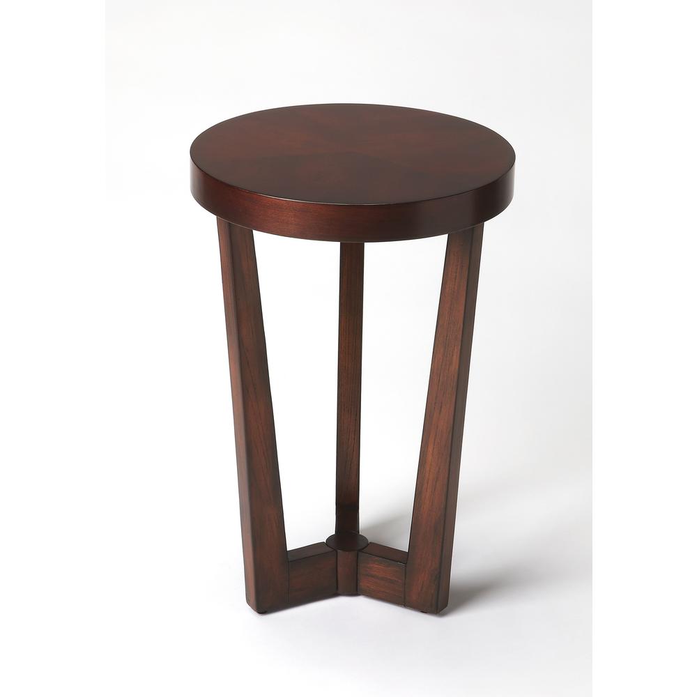 24" Cherry Manufactured Wood Round End Table. Picture 1