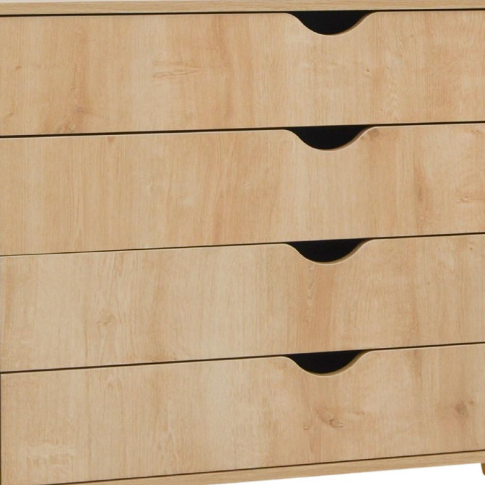 35" Natural Solid Wood Four Drawer Dresser. Picture 4