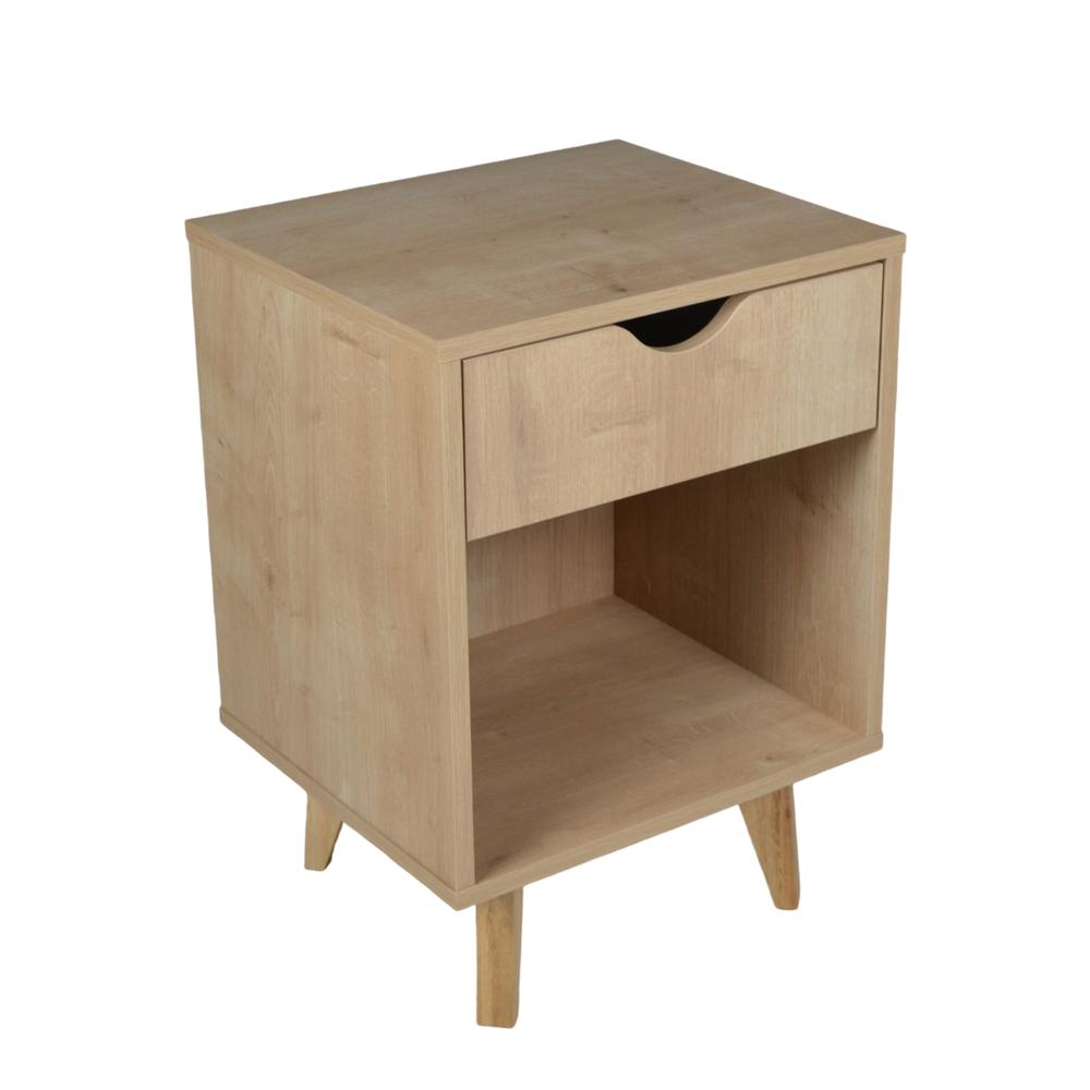 22" Natural One Drawer Nightstand. Picture 1