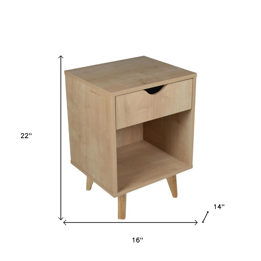 22" Natural One Drawer Nightstand. Picture 7