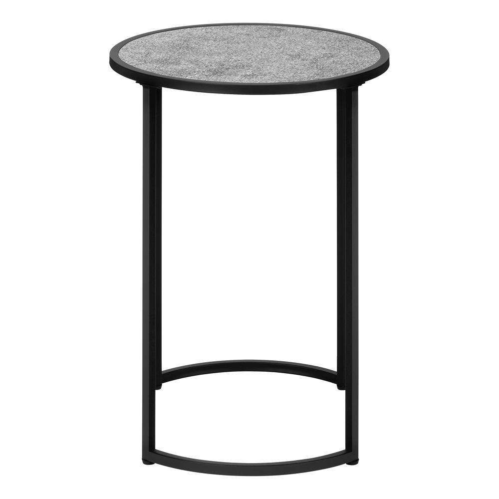 24" Black And Gray Round End Table. Picture 2