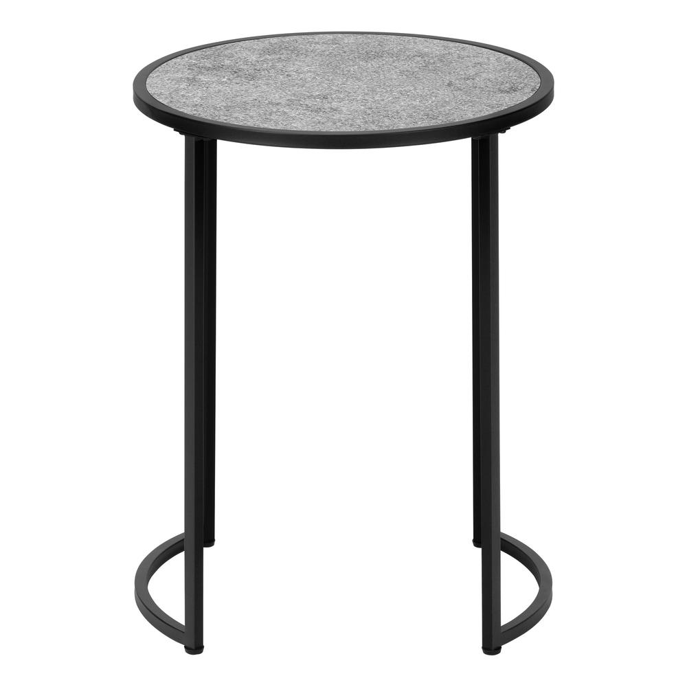 24" Black And Gray Round End Table. Picture 3