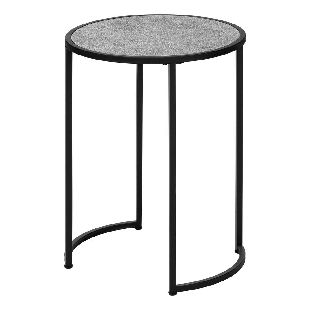 24" Black And Gray Round End Table. Picture 4