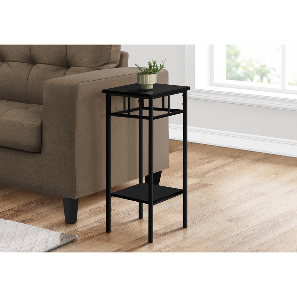 28" Black End Table With Shelf. Picture 2