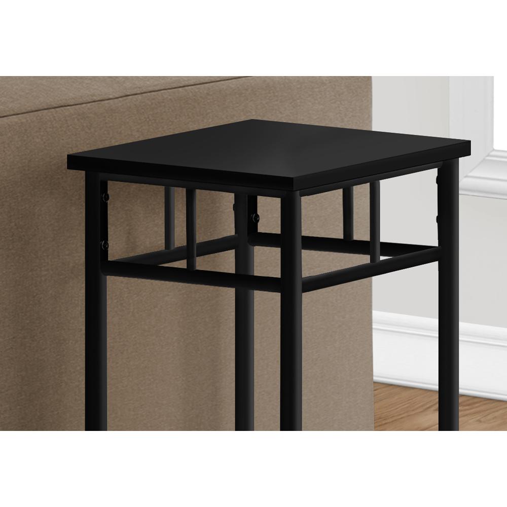 28" Black End Table With Shelf. Picture 3