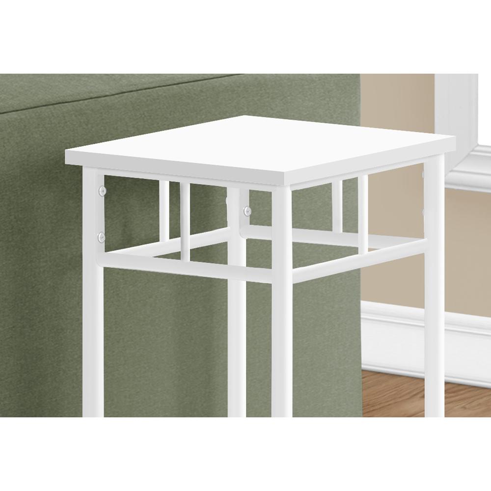 28" White End Table With Shelf. Picture 9