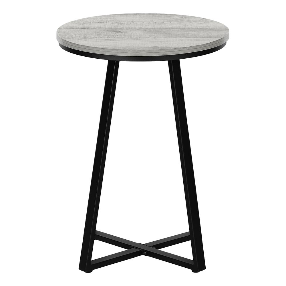 22" Black And Grey Round End Table. Picture 1